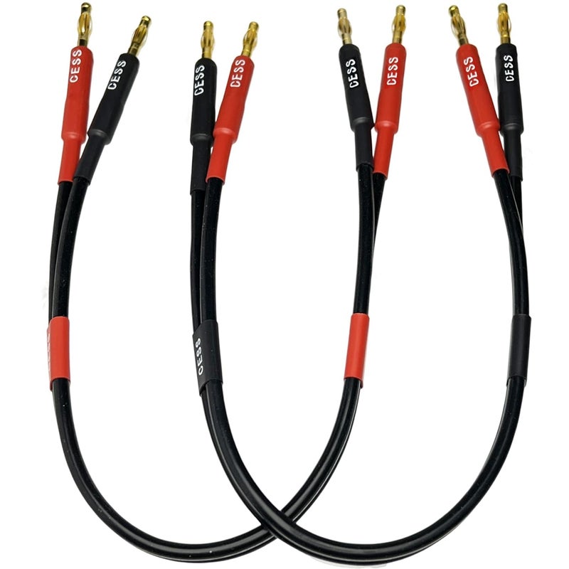 CNCESS CESS-037-2f Banana Plug Male to Male Speaker Cable 12 Gauge 680 Strand Count Silicone Soft Wire, 2 Cables (2 FEET) - Image 3